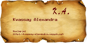 Kvassay Alexandra névjegykártya