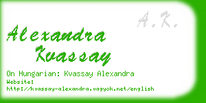 alexandra kvassay business card